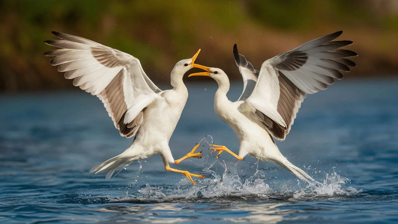 Birds Fighting or Mating